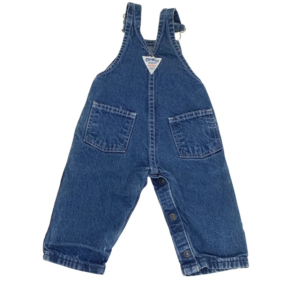 OshKosh Bundle Baby 6-9M Denim Overall Shorts  Vtg Baby 3-6 Month Overalls Pants